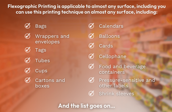 List of flexographic printing applications