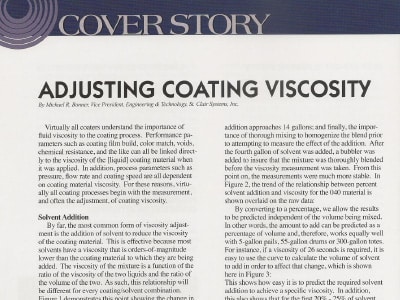 adjusting coating viscosity