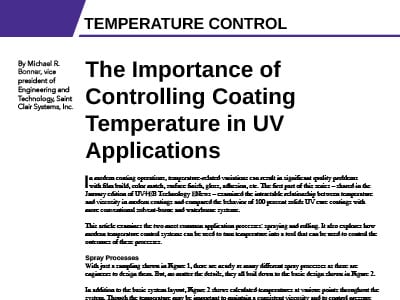 controlling temperature in UV applications